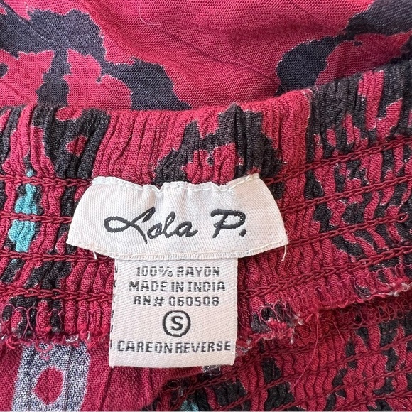 Lola Red and Black Asymmetrical Maxi Skirt Boho - Picture 8 of 8